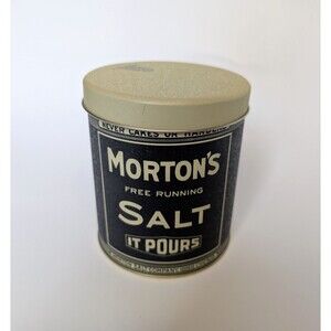 Morton Salt Tin Container When It Rains It Pours Vintage Bristol Ware